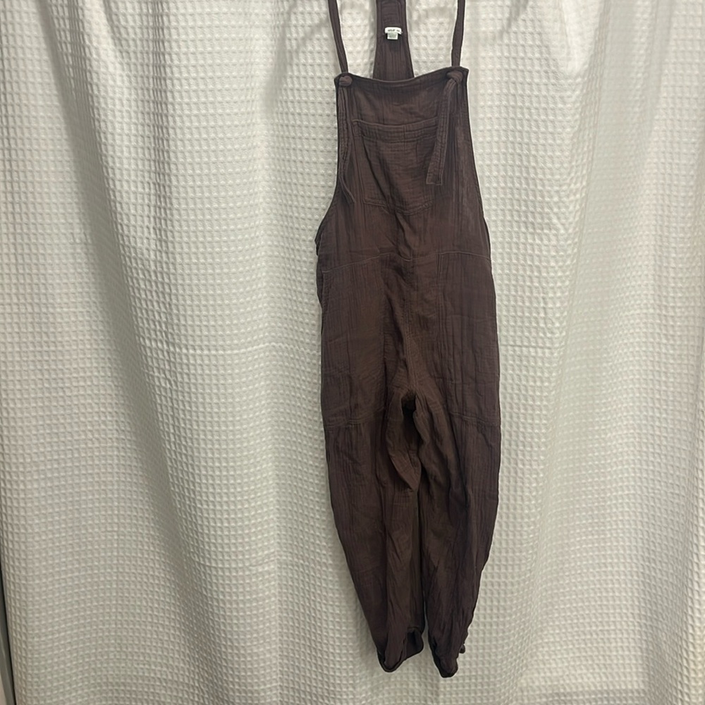 Aerie Tie-Top Cotton Baggy Overalls Size M